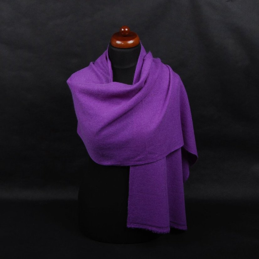 100% kašmírová šála exclusive střední tmavě fialová