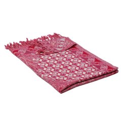 Šála z merino vlny magenta se smetanovou