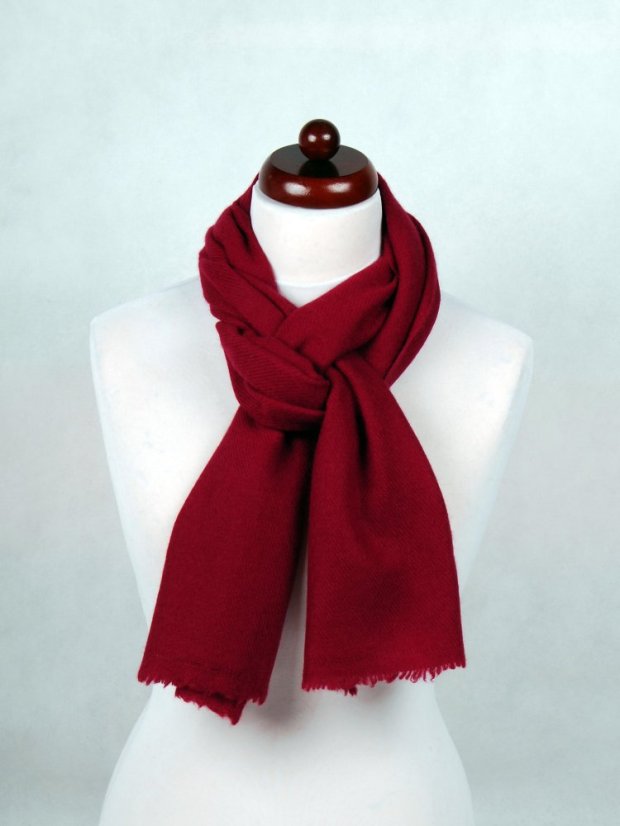 100% kašmírový šál exclusive úzky bordó