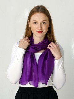 Hodvábny šál jednofarebný tmavofialový s nádychom do modrej