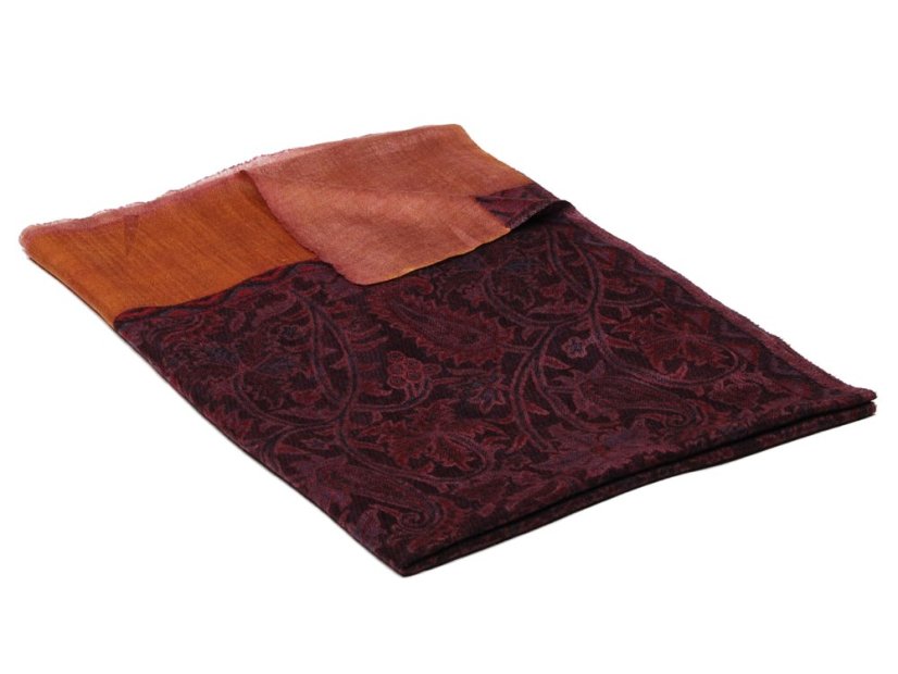 Kaschmirische Pashmina Khani Jamawar exklusiv mit Lila, Schwarz und Braun