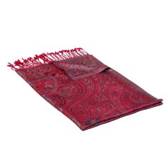 Hedvábná šála Super velká Ornament magenta se světle modrou