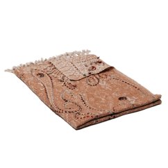 Šála z merino vlny s vyšíváním světle hnědá