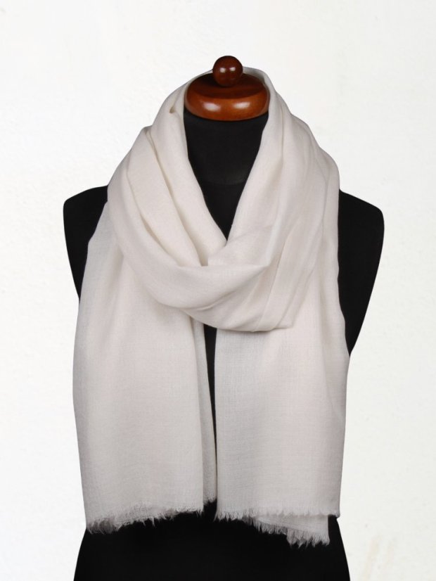 Pashmina-Wollschal Self cremefarben