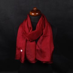 Hodvábny šál jednofarebný tmavočervený