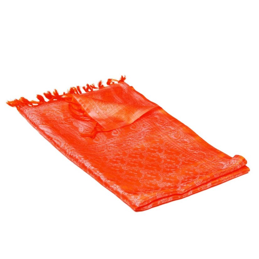 Seidenschal aus Varanasi orange-hellrosa