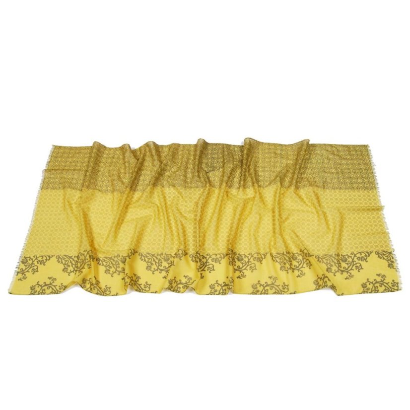 Schal aus Bio-Baumwolle gelb-grau