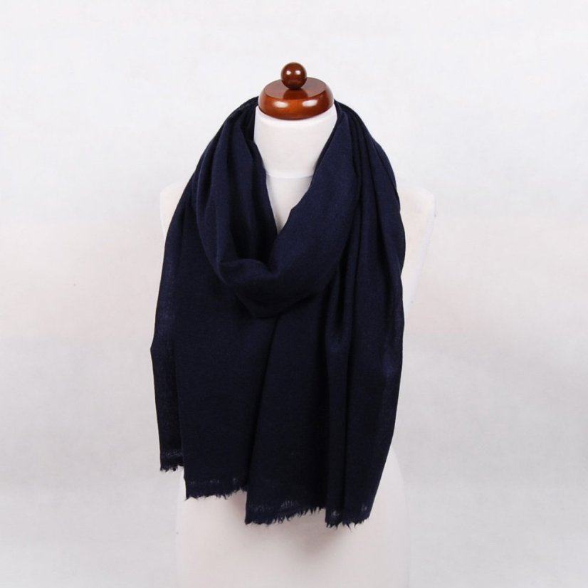 100% kašmírová šála velká černomodrá
