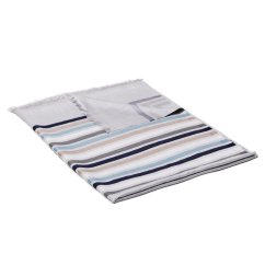 Šál z viskózy a hodvábu s pruhmi svetlošedý s čiernomodrou farbou