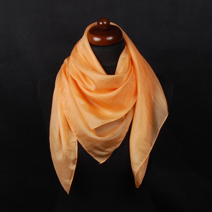 Hodvábna šatka jednofarebná svetlooranžová
