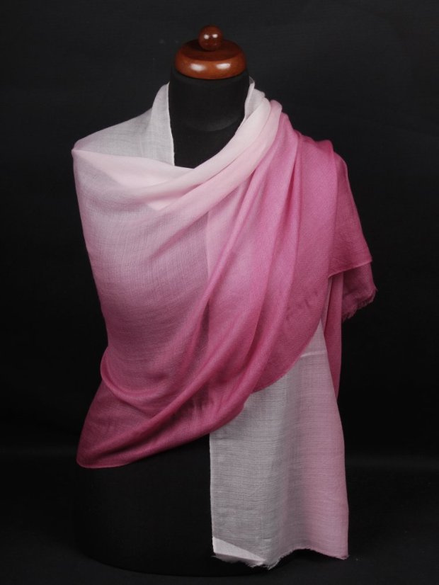 Prstienková pašmína exclusive ombré ružová