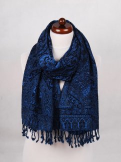 Šála z merino vlny modrá