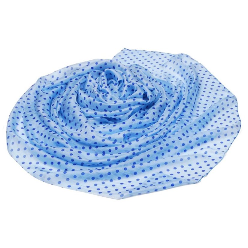 Hodvábny šál s potlačou veľký svetlomodrý