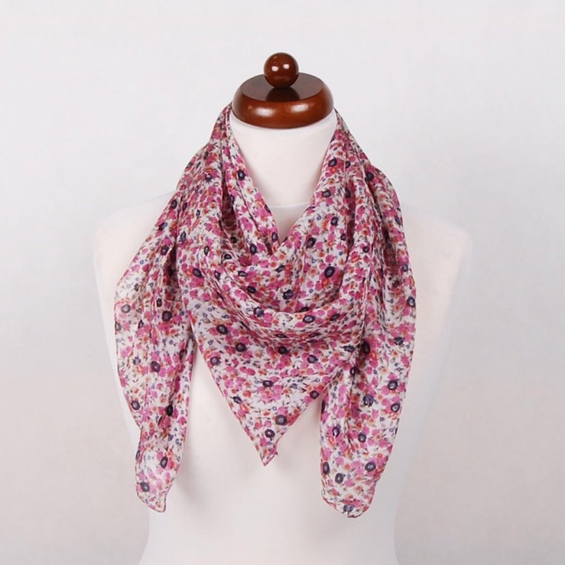 Seidentuch mit Aufdruck rosa-cremefarben