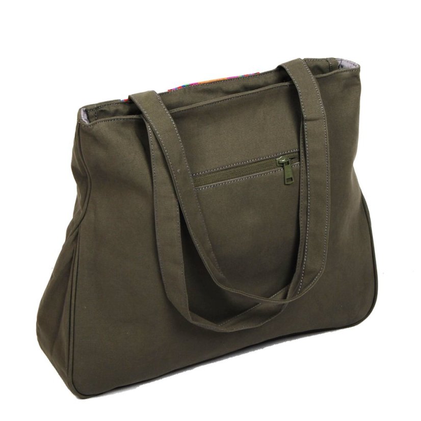 Tibetische Handtasche Tote Samye graugrün