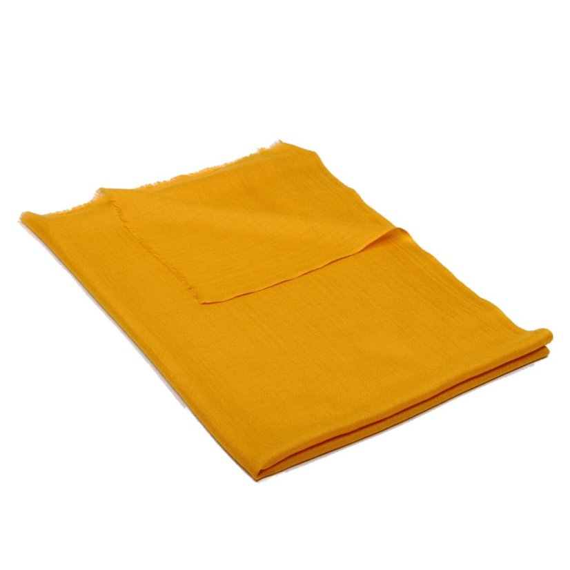 Kašmírská vlněná pašmína Self tmavě žlutá