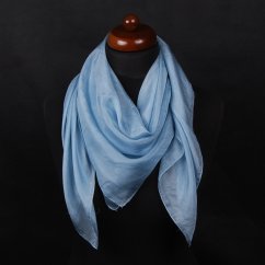 Hedvábný šátek jednobarevný světle šedomodrý
