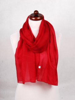 Hodvábny šál jednofarebný červený