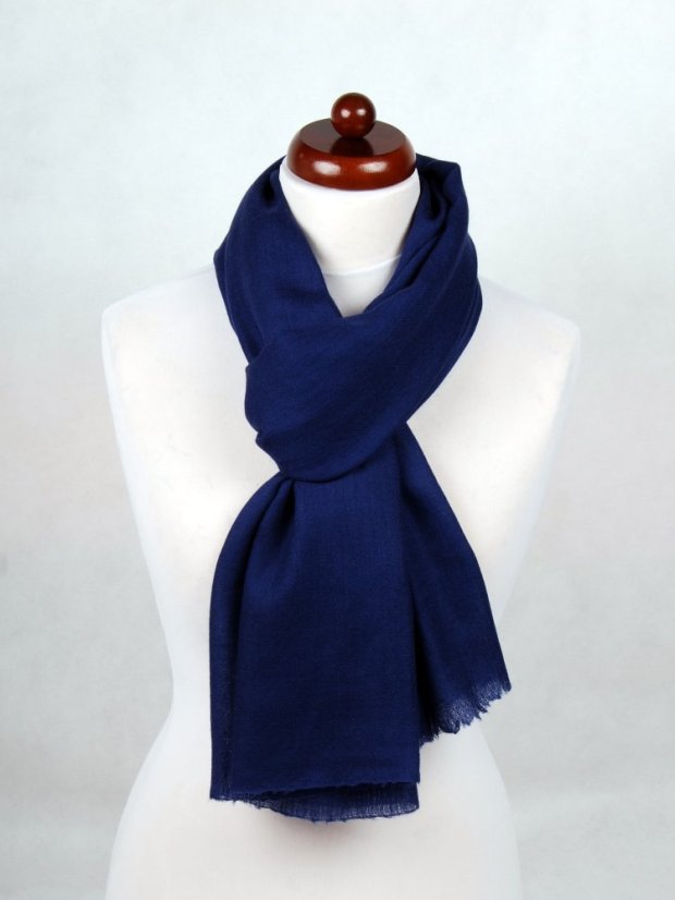 Pashmina-Wollschal Self dunkelblau