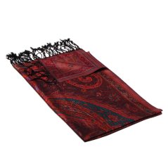 Hedvábná šála Super střední Tenzin černo-fialová