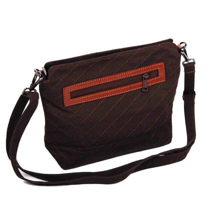 Tibetská kabelka crossbody Tharpa tmavě hnědá