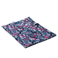 Bavlnený šál šedomodrý s magentou