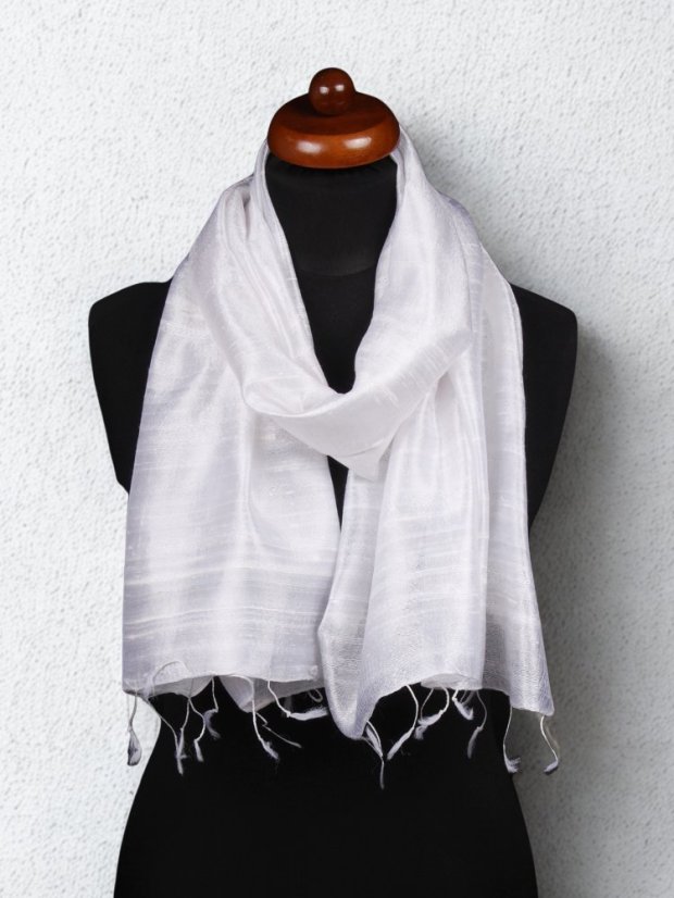 Schal aus Rohseide weiß