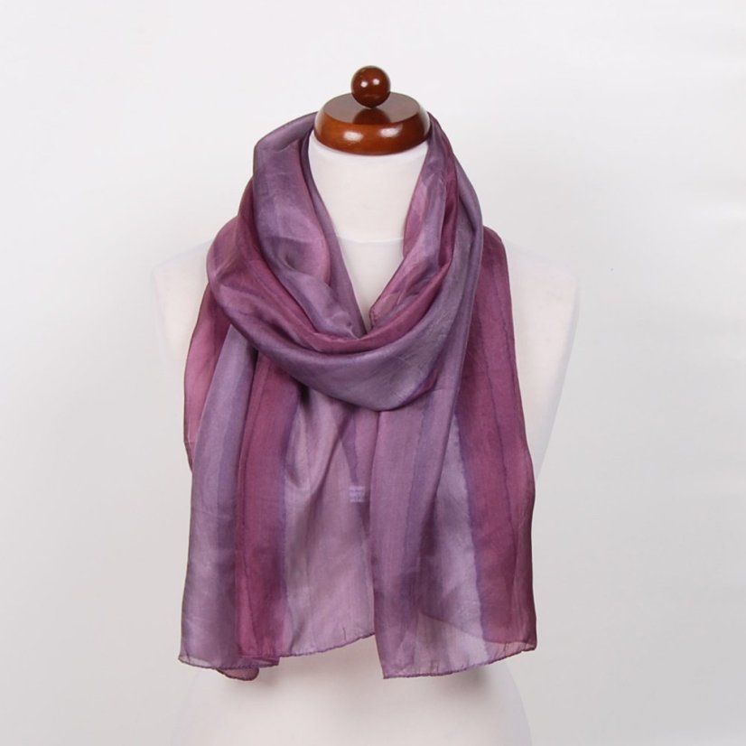 Handgemalter Seidenschal graulila