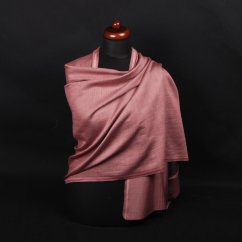 Šála z viskózy a hedvábí oboustranná černo-světle růžová s šedým nádechem