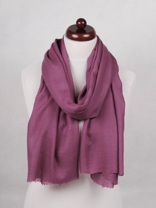 Kašmírska vlnená pašmína Self šedofialová