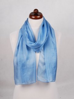Hodvábny šál jednofarebný svetlošedomodrý