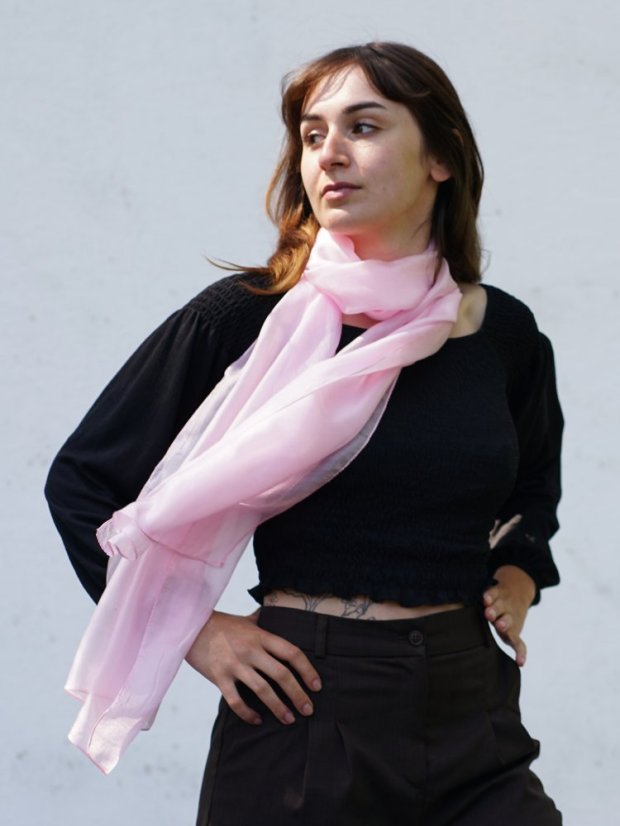 Seidenschal einfarbig hellrosa