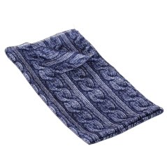 Hedvábná šála s potiskem tmavě modro-bílá