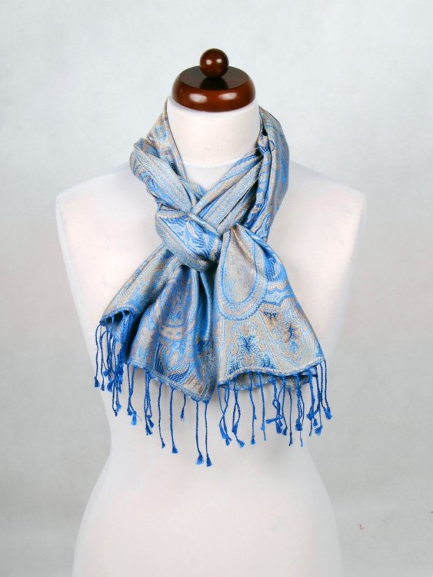 Hedvábná šála Super světle modrá