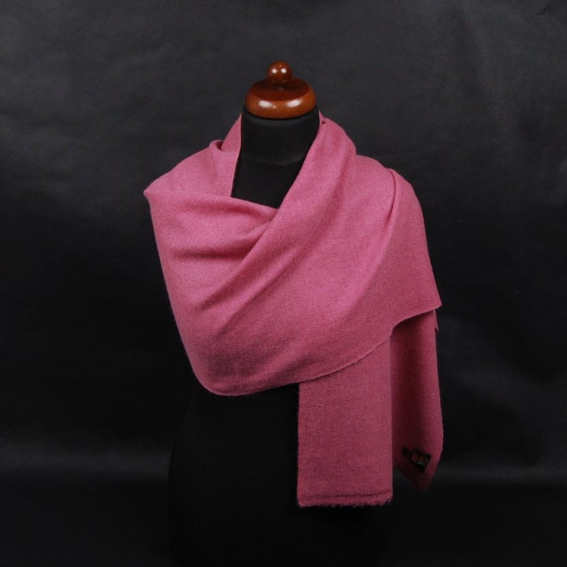 100% kašmírový šál exclusive úzky tmavoružový s šedým nádychom