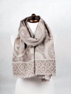 Schal aus Merinowolle beige-grau