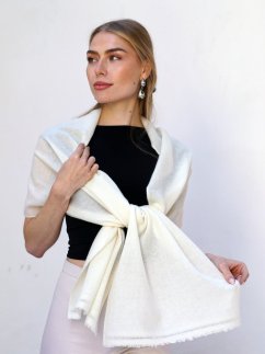 100% kašmírová šála exclusive úzká smetanová 100% kašmírová šála exclusive úzká smetanová