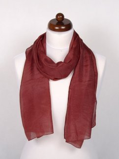 Hodvábny šál jednofarebný červenohnedý