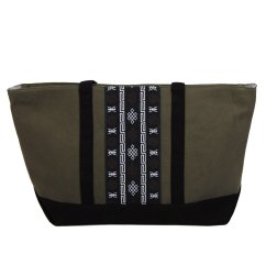 Tibetská kabelka Shopper Thogme Pal šedozelená