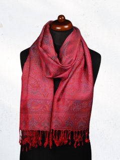 Šála z viskózy a hedvábí tmavě růžová