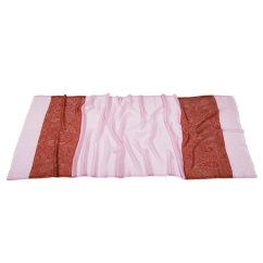 Kašmírská vlněná pašmína Khani Jamavar exclusive světle růžová s červenou