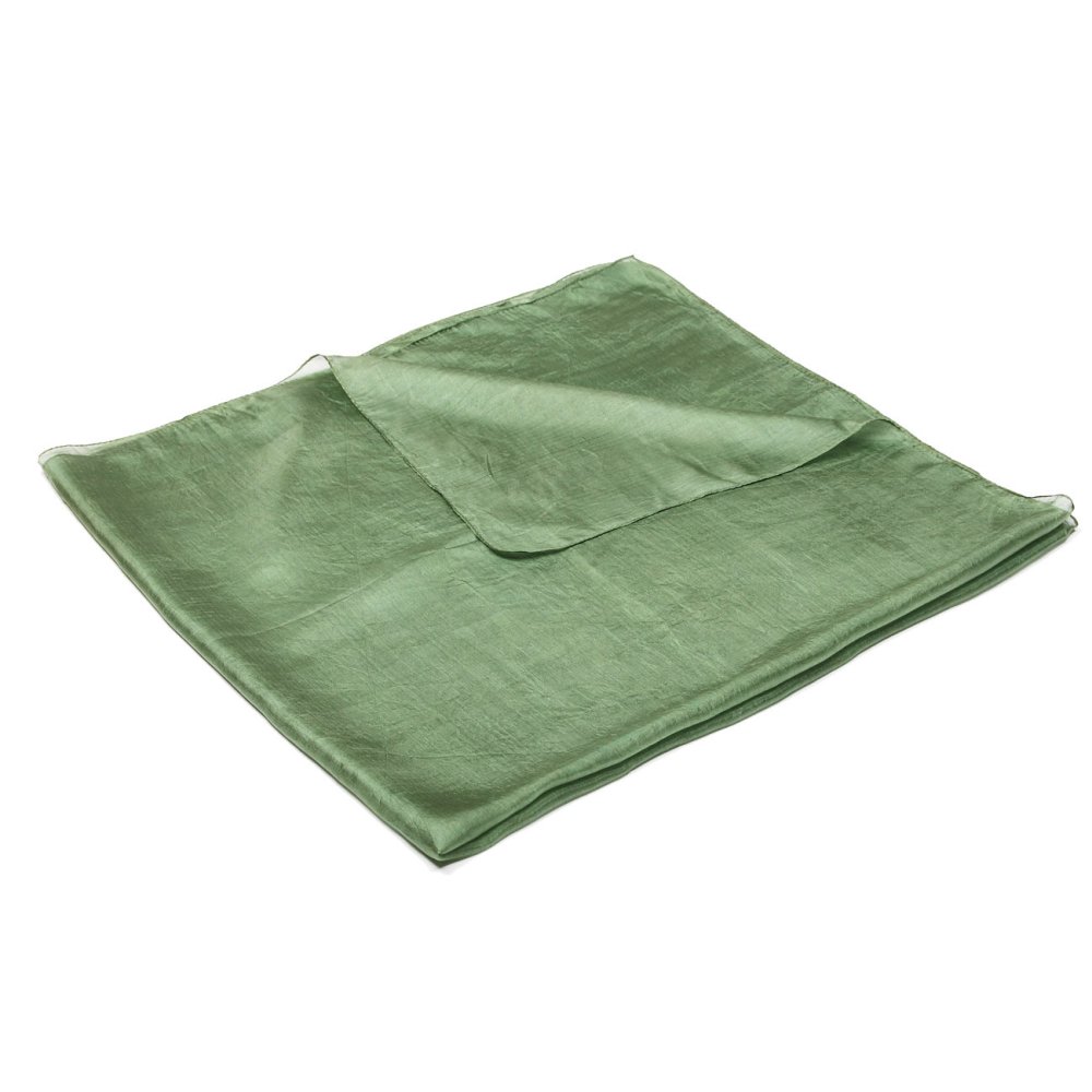 Hedvábný šátek jednobarevný šedozelený