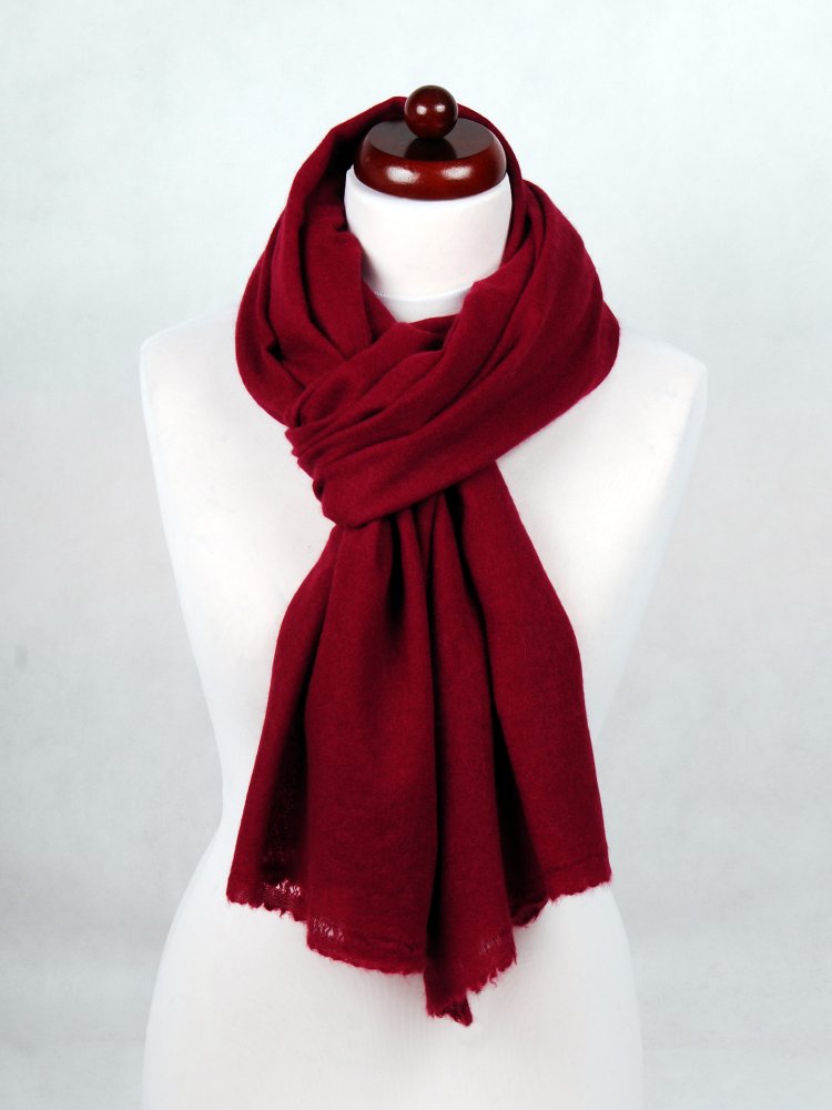 100% kašmírová šála velká tmavě červená