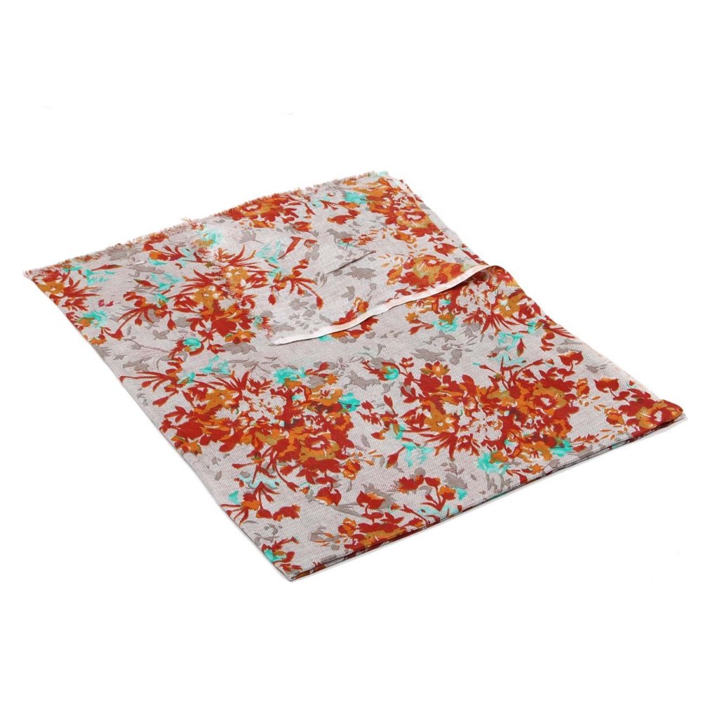 Šála z viskózy tenká světle šedo-měděná