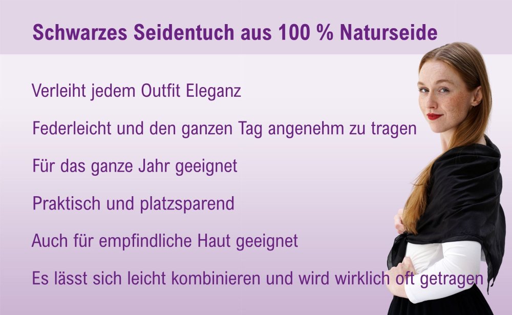 Seidentuch einfarbig schwarz