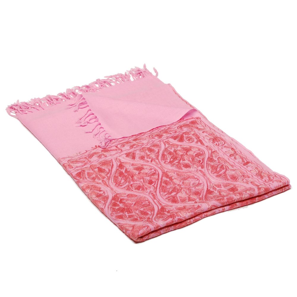 Kašmírská vlněná šála Jate M světle růžová