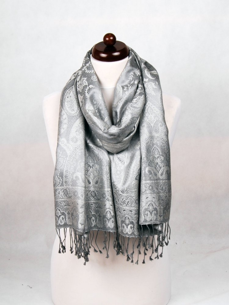 Hedvábná šála Super velká šedá