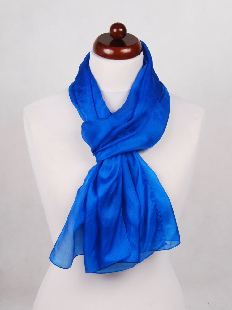Hedvábná šála jednobarevná královsky modrá