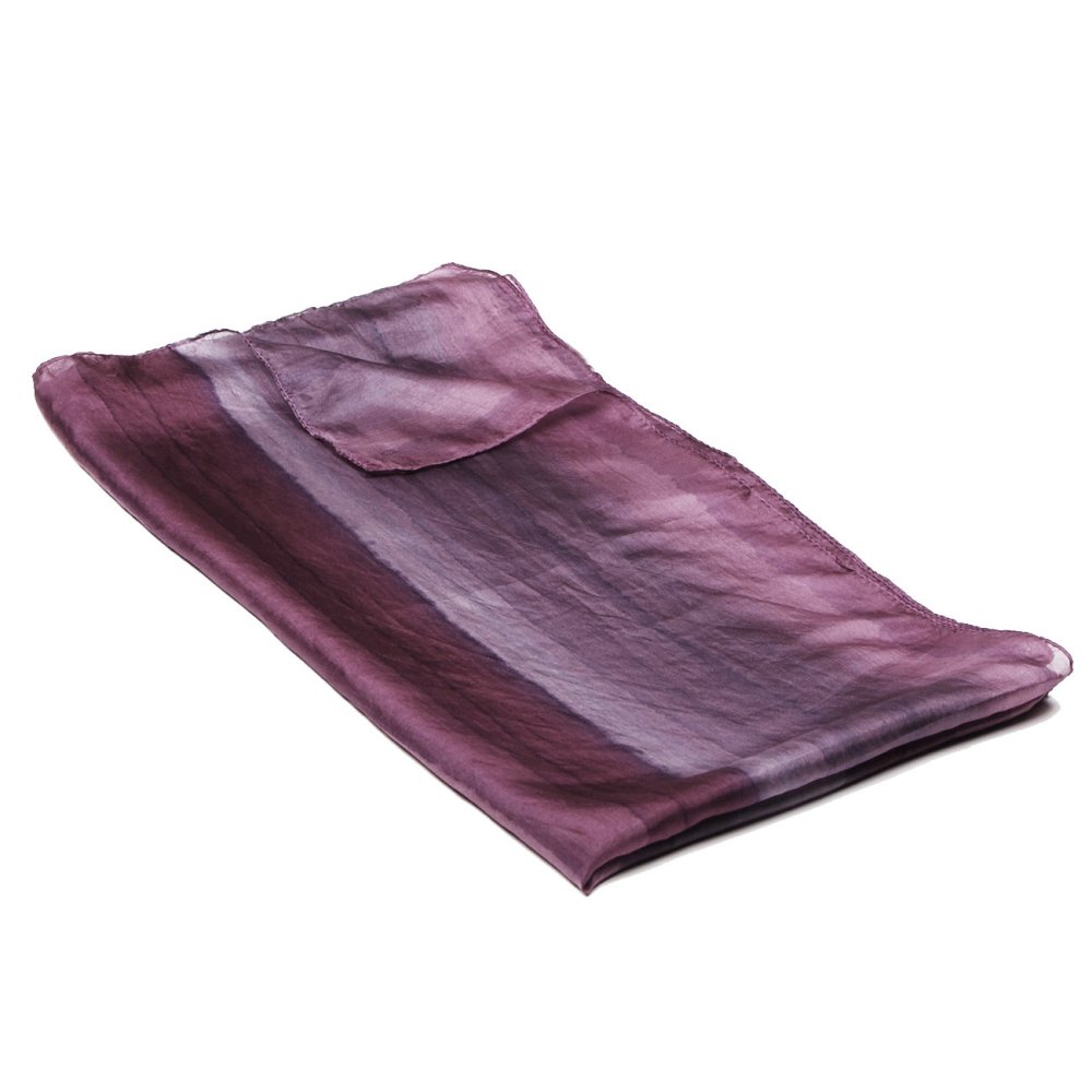 Hedvábná malovaná šála šedofialová