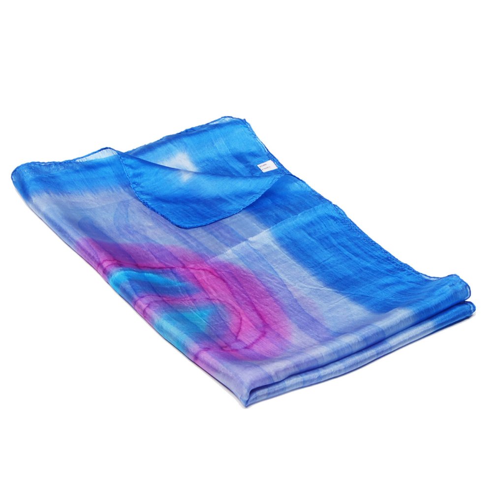 Hedvábná malovaná šála světle modrá